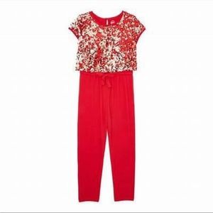 Girl Red Christmas Holiday Sequin Jacket Jumpsuit 6x